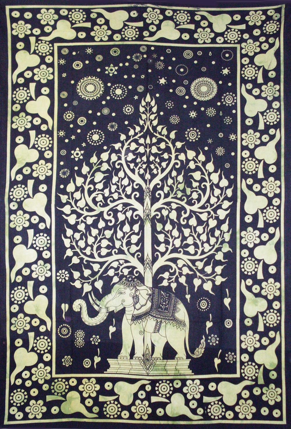 Tree of Life with Elephant Tapestry