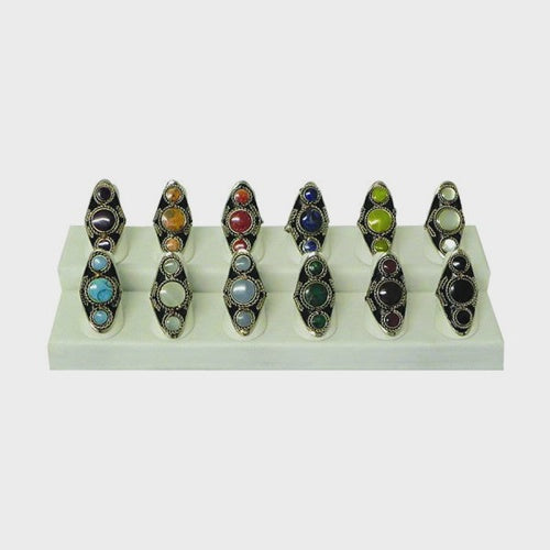 Natural Triple Stone Ring