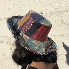 Upcycled Hand Made Hemp & Cotton Patchwork Hat