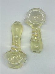 Wavey Glass Spiral Silver Fume Pipe