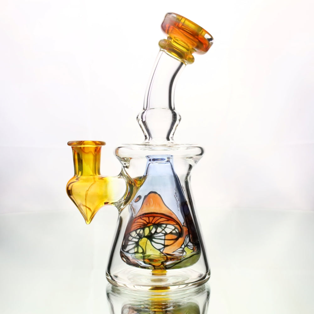 Windstar Glass Orange Mushroom Bubble Rig