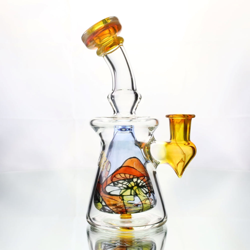 Windstar Glass Orange Mushroom Bubble Rig