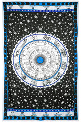 Zest For Life Zodiac Astrology Tapestry - Blue