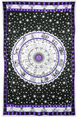 Zest For Life Zodiac Astrology Tapestry - Purple