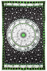 Zest For Life Zodiac Astrology Tapestry - Green
