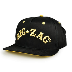 Zig Zag Logo Snapback Hat - Black & Gold