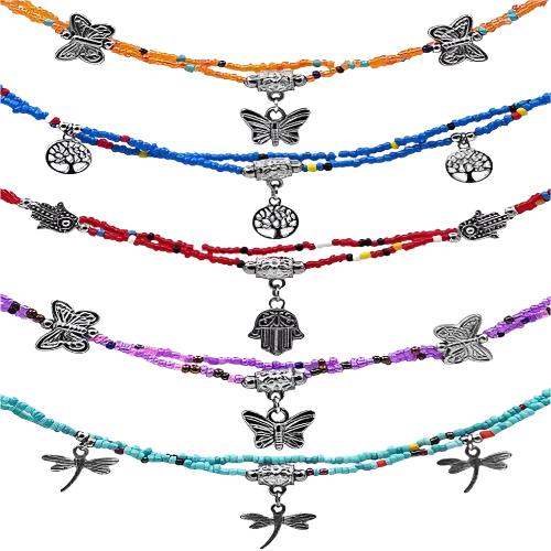 3 Charm Beaded Anklet