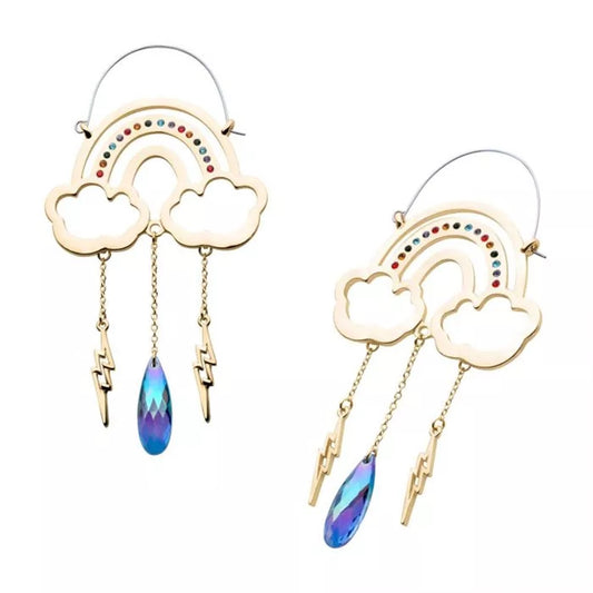 Rainbow Cloud Plug Hoops - 20g