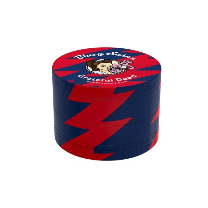 Blazy Susan x Grateful Dead 4 Piece Grinder - Red and Blue Steal Your Face SALE