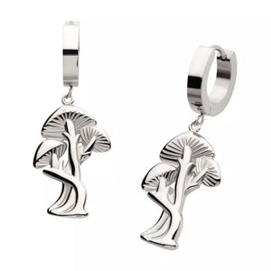 Mushroom Trio Huggie Earrings