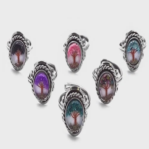Acrylic Tree of Life Adjustable Ring